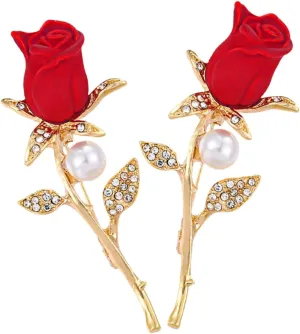 Sparkling Rhinestone Flower Brooch Set Pearl Vintage Brooch Fashion Corsage Pin for Wedding and Prom