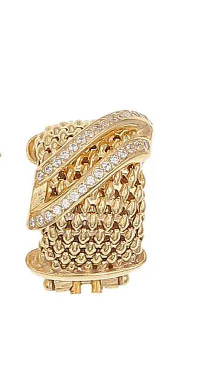 Sparkly Textured Gold Earrings