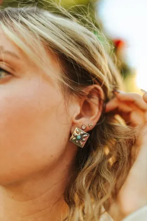 Square Turquoise Concho Studs