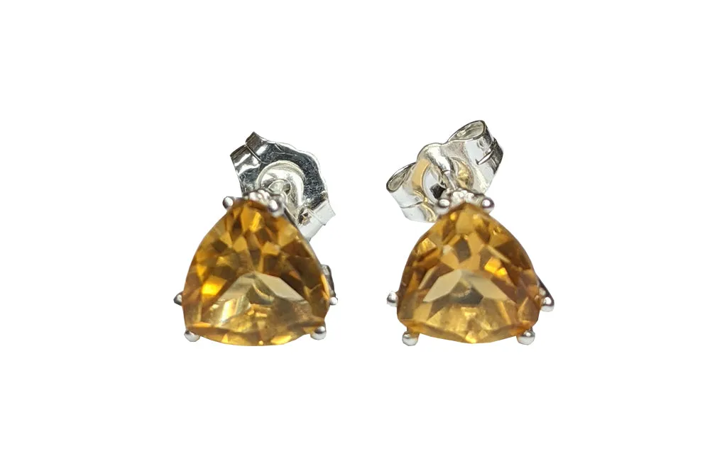 Sterling Silver Citrine studs