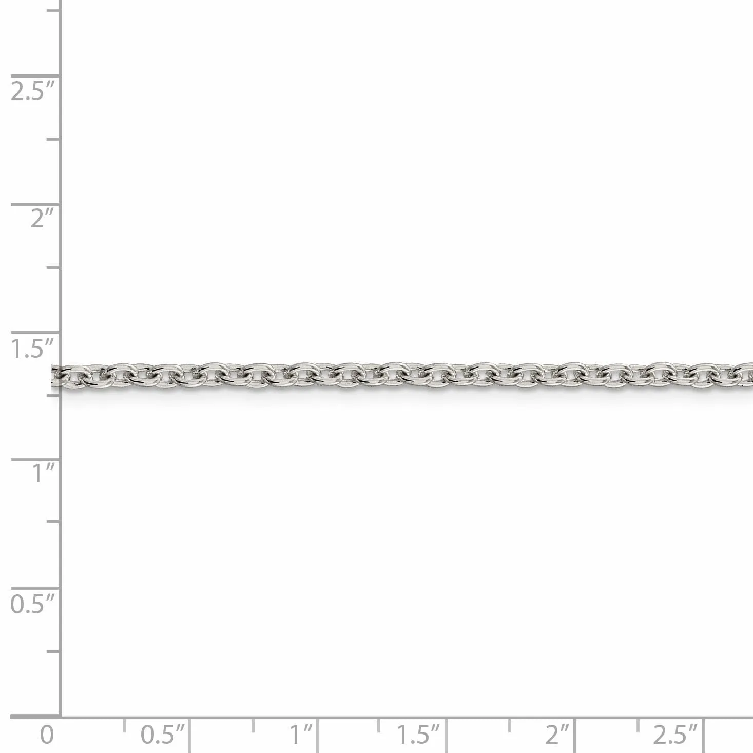 Sterling Silver Polished 2.75-mm Cable Chain