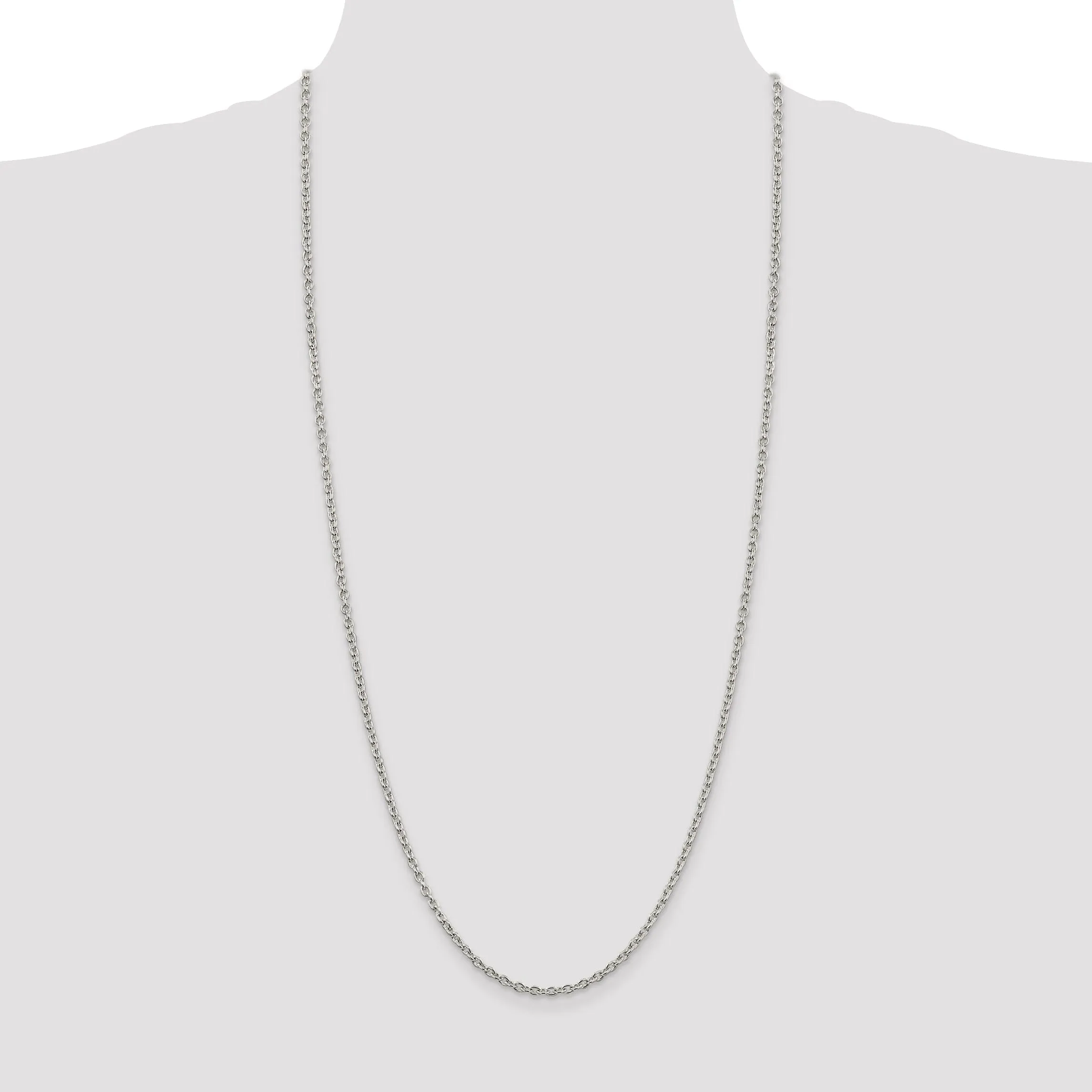 Sterling Silver Polished 2.75-mm Cable Chain
