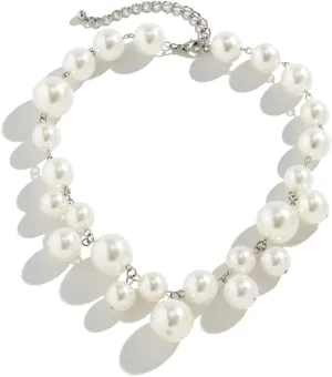 Stocking Stuffers Holiday Outfits for Women 2024 Pearl Choker Necklaces for Women Faux Pearl Choker Vintage Gold Pearl Chain Necklaces Trendy Wedding Pearl Necklace Jewelry Gift for Her