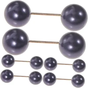 Sturdy Alloy Button Nails Faux Pearl Brooch Pins for Women Safety Corsage for Dresses Skirts