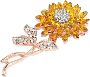 Sunflower Brooch Pin Alloy Flower Jewelry for Women Decorative Lapel Pin for Jackets Unique Accessory for Halloween Birthdays Christmas and Special Occasions