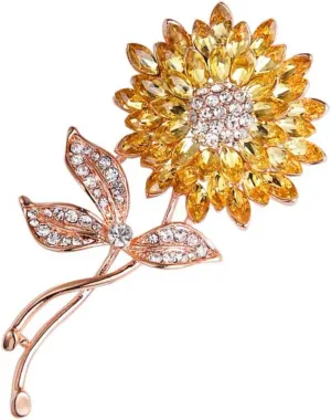 Sunflower Lapel Pin Alloy Brooch for Clothes Hats Scarves Elegant Floral Decoration Present for Loved Ones Mother Friends Creative Accessories
