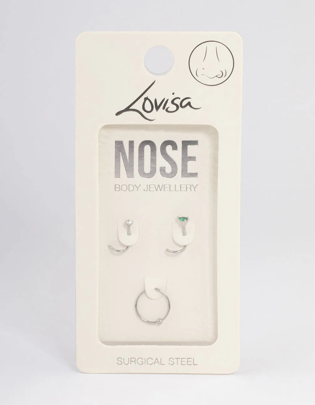 Surgical Steel Green Pear Nose Pack