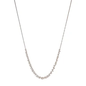 TenThousandThings Matte Sterling Silver Beaded Long Cluster Choker Necklace