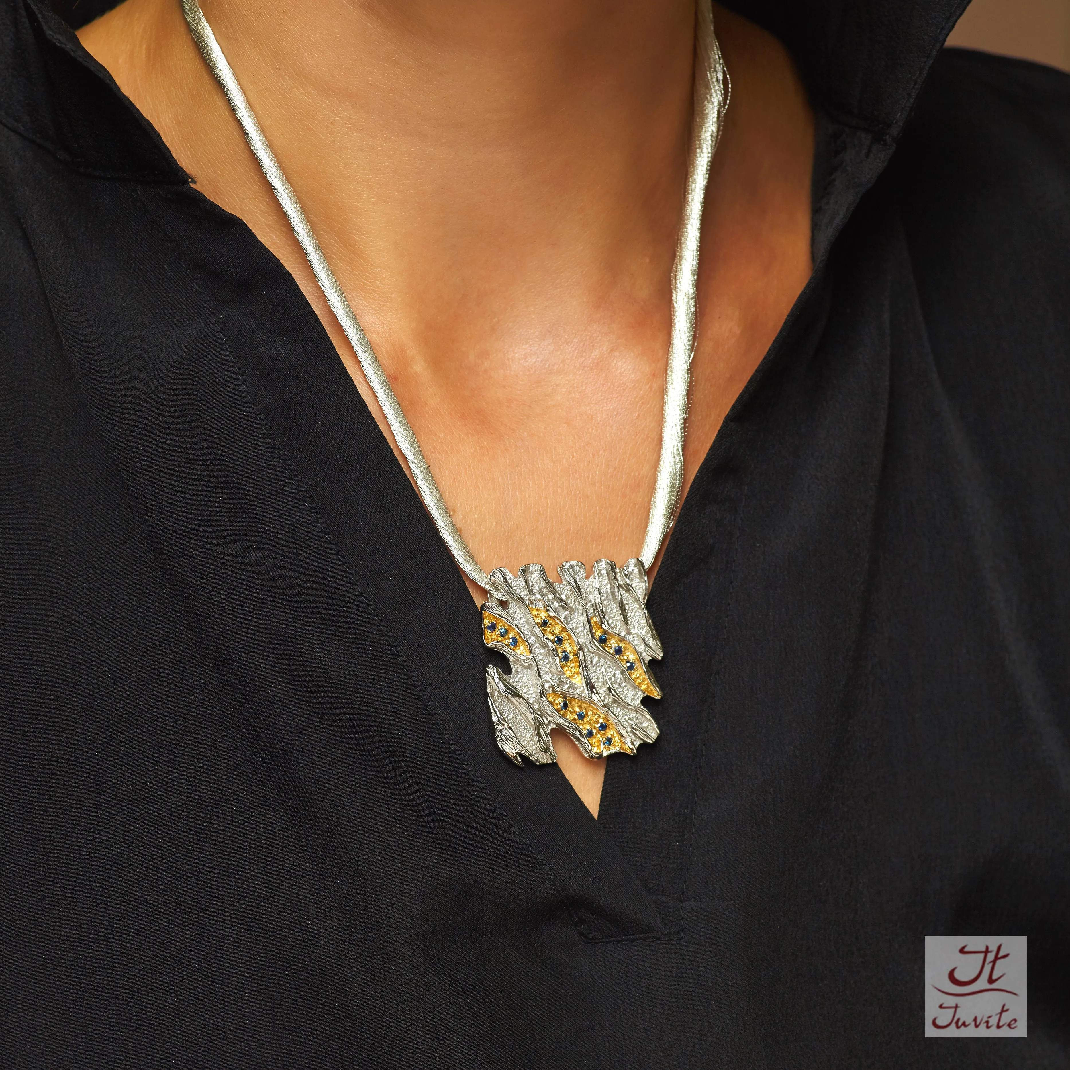 Tiger Tear Sterling Silver Pendant