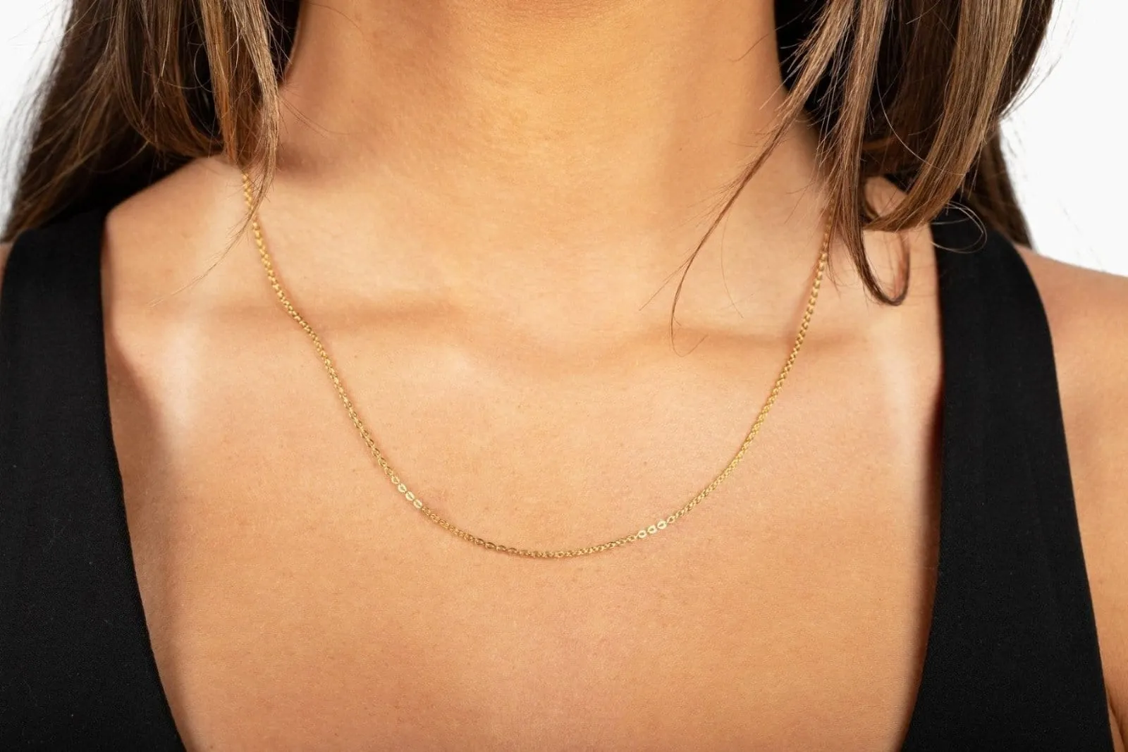 Tiny "O's" Gold Chain Necklace