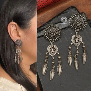 Tribal Dreamcatcher Silver Earring