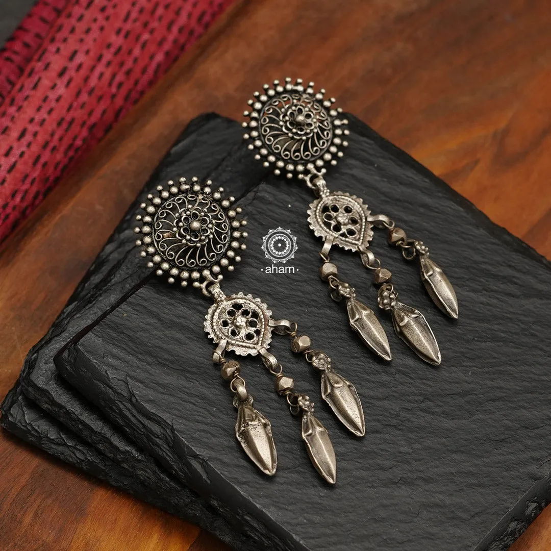 Tribal Dreamcatcher Silver Earring