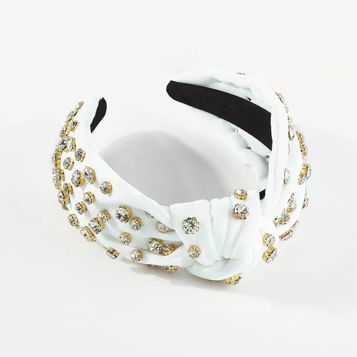 Turban Headbands for Women Beaded Hair Hoop Headband Rhinestone Crystal Elastic hairbands Hair Accessories Jewelry