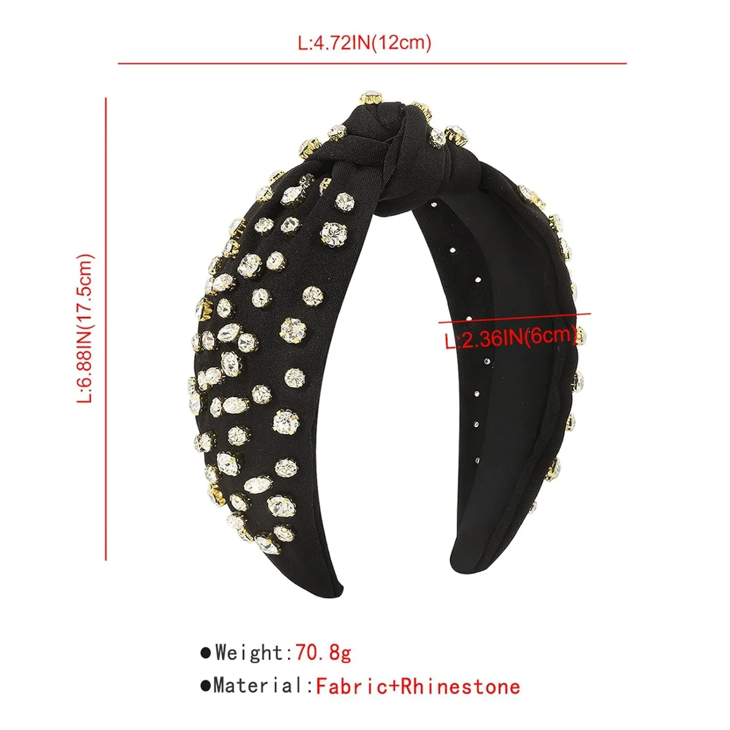 Turban Headbands for Women Beaded Hair Hoop Headband Rhinestone Crystal Elastic hairbands Hair Accessories Jewelry