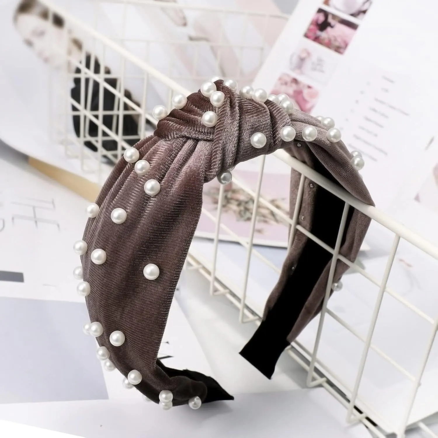 Turban Headbands for Women Vintage Flower Printed Headband Crystal Elastic hairbands Wedding Hair Accessories