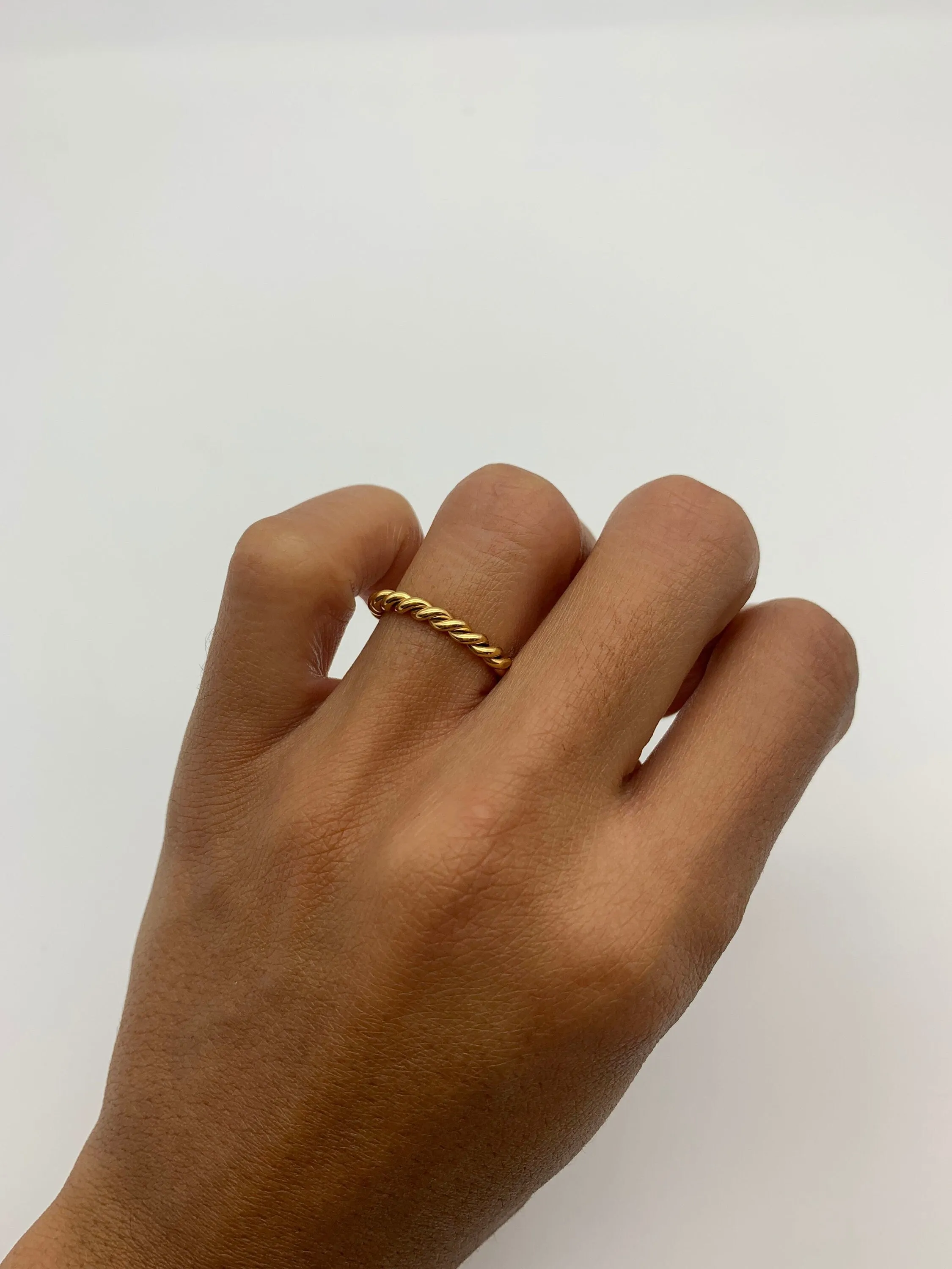 Twisted Gold Band - Infinity Rope Ring, Unique Wedding Band