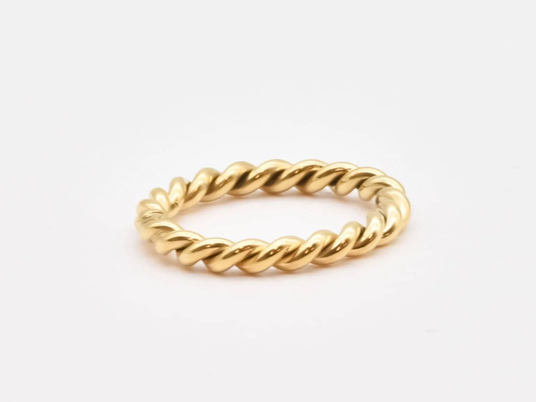 Twisted Gold Band - Infinity Rope Ring, Unique Wedding Band