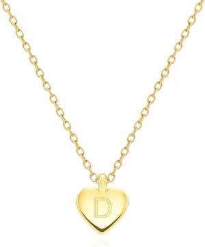 Unique Personalized Gifts for Her, Initial Necklaces for Women Girls, Letter Engraved Heart Necklace, Minimalism Style Jewelry for Everyday Wear