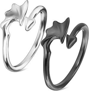 VALICLUD 2 Pcs Couples Matching Angel Devil Rings Open Adjustable Fashionable Statement Jewelry for Couples