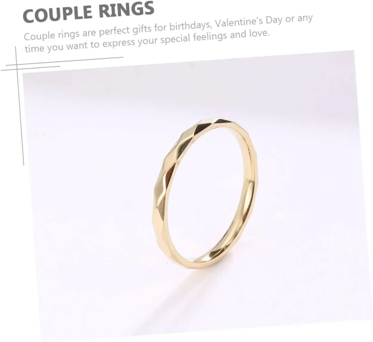 VALICLUD Chic Thin Titanium Steel Couple Rings Stylish Finger Decor for Lovers Unique Design Wear Resistant