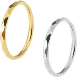 VALICLUD Chic Thin Titanium Steel Couple Rings Stylish Finger Decor for Lovers Unique Design Wear Resistant