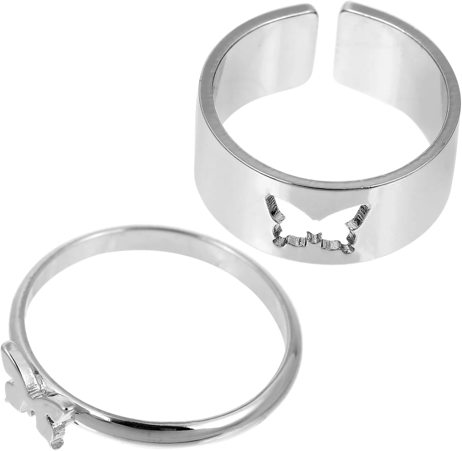 VALICLUD Unique Butterfly Matching Ring Set Stylish Couple Jewelry for Boyfriend/girlfriend