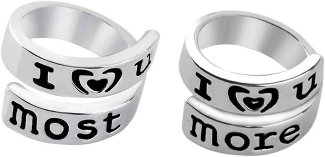 VANZACK Promise Rings for Couples Love You Most More Valentine's Jewelry Couples Ring Set Lead Nickel Free