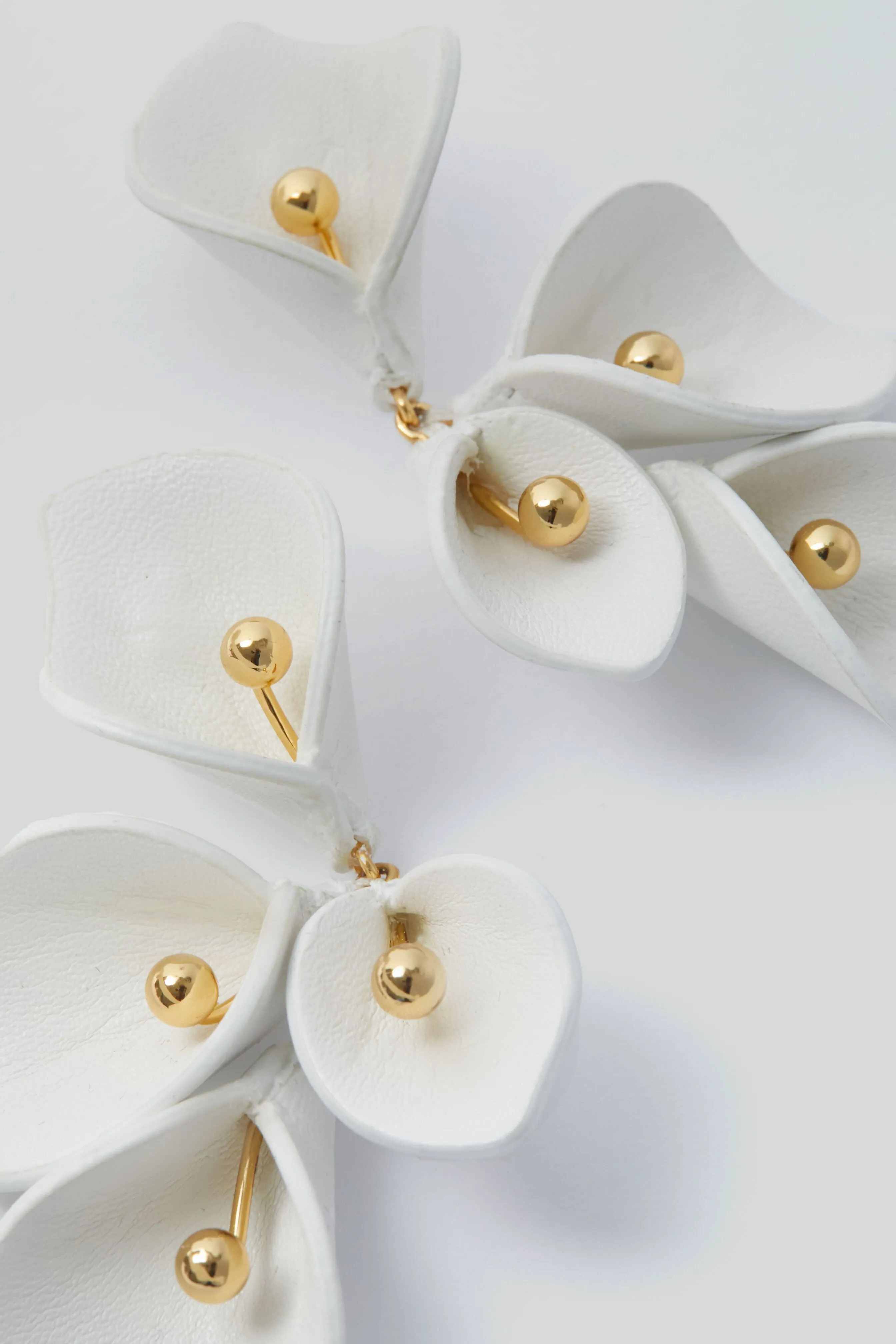 White Leather Val Earrings
