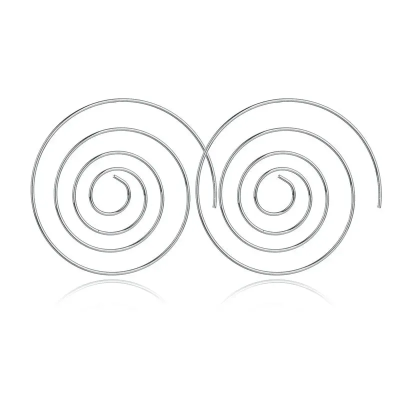 Women Cute Unique Temperament Round Spiral Earrings Romantic Alloy Simplicity Aestheticism Geometric Dangler