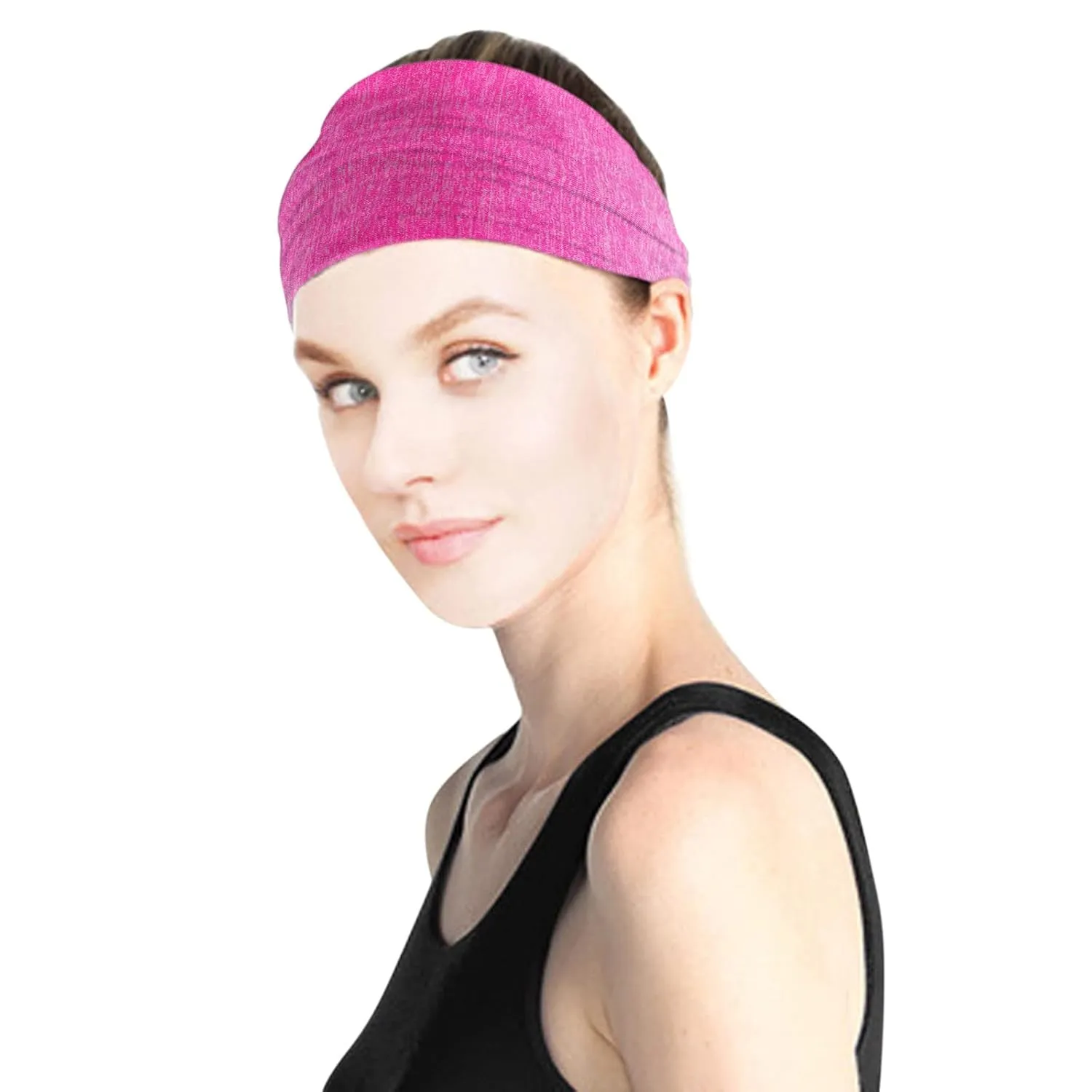 Women Knotted Turban Forehead Band Headwear Head Wrap Headband Wide Elastic Headband Sport Yoga Mens Metal Toothed Headband