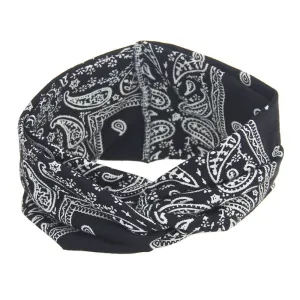 Women Wide Headbands Boho Bandeau Headbands Floral Printed Hair Band for Yoga Outdoor Sport