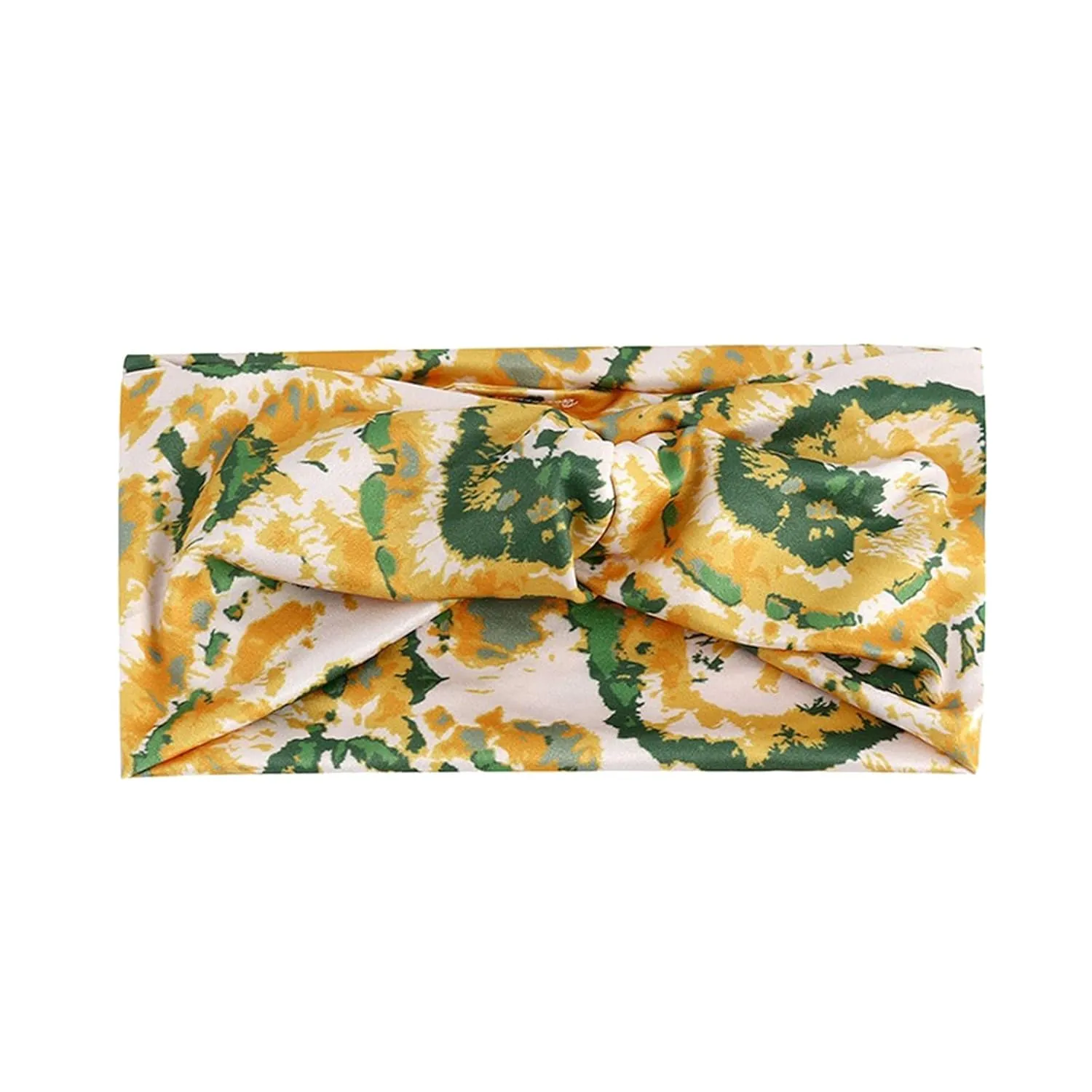 Women Wide Headbands Boho Bandeau Headbands Knot Floral Printed Hair Band for Yoga Outdoor Sport