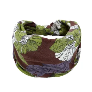 Women Wide Headbands Boho Bandeau Headbands Knot Floral Printed Hair Band Outdoor Hair Accessories