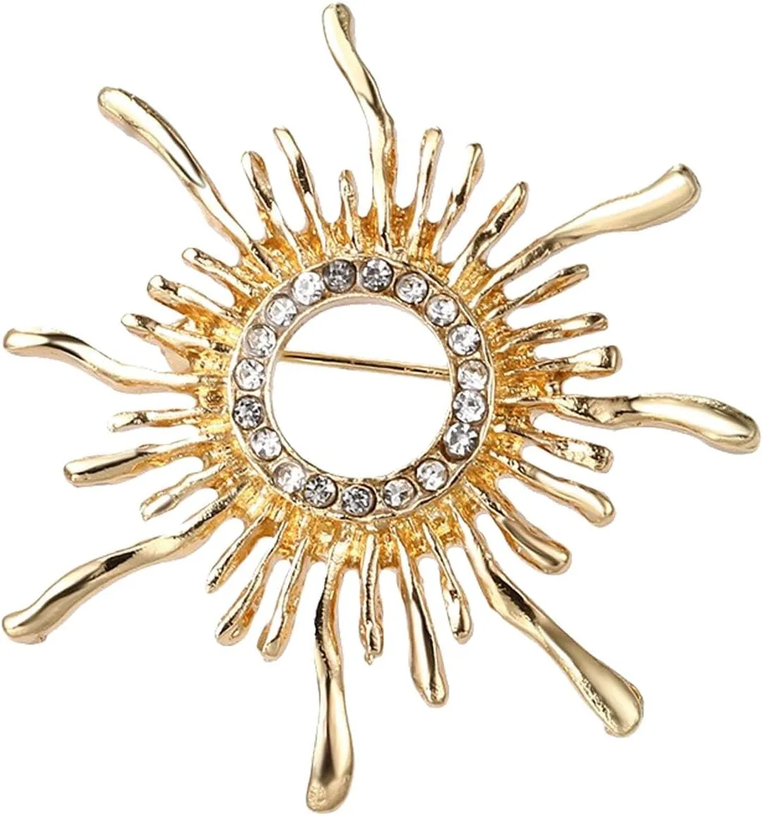 Women's Crystal Pearl Flower Brooches Elegant Enamel Rhinestone Floral Statement Brooch Pins Fashion Jewelry Accessories for Women Gift Gold