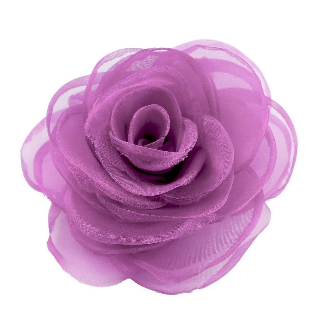 Women's Lovely Flower Hair Clip, Rose Brooch Pin, Floral Hair Clips for Women, Hat Pins, Light Purple, Hair Accessory
