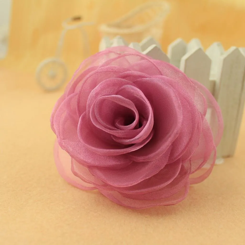 Women's Lovely Flower Hair Clip, Rose Brooch Pin, Floral Hair Clips for Women, Hat Pins, Light Purple, Hair Accessory