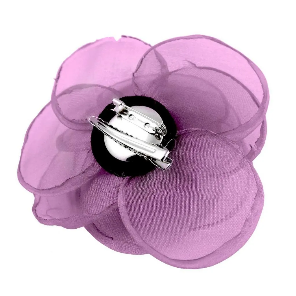 Women's Lovely Flower Hair Clip, Rose Brooch Pin, Floral Hair Clips for Women, Hat Pins, Light Purple, Hair Accessory