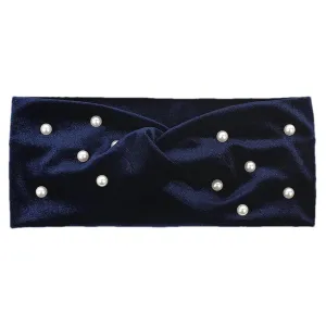 Women's Pearls Knotted Headbands - Female Soft Elastic Headwear Scrunchies Hair Accessories
