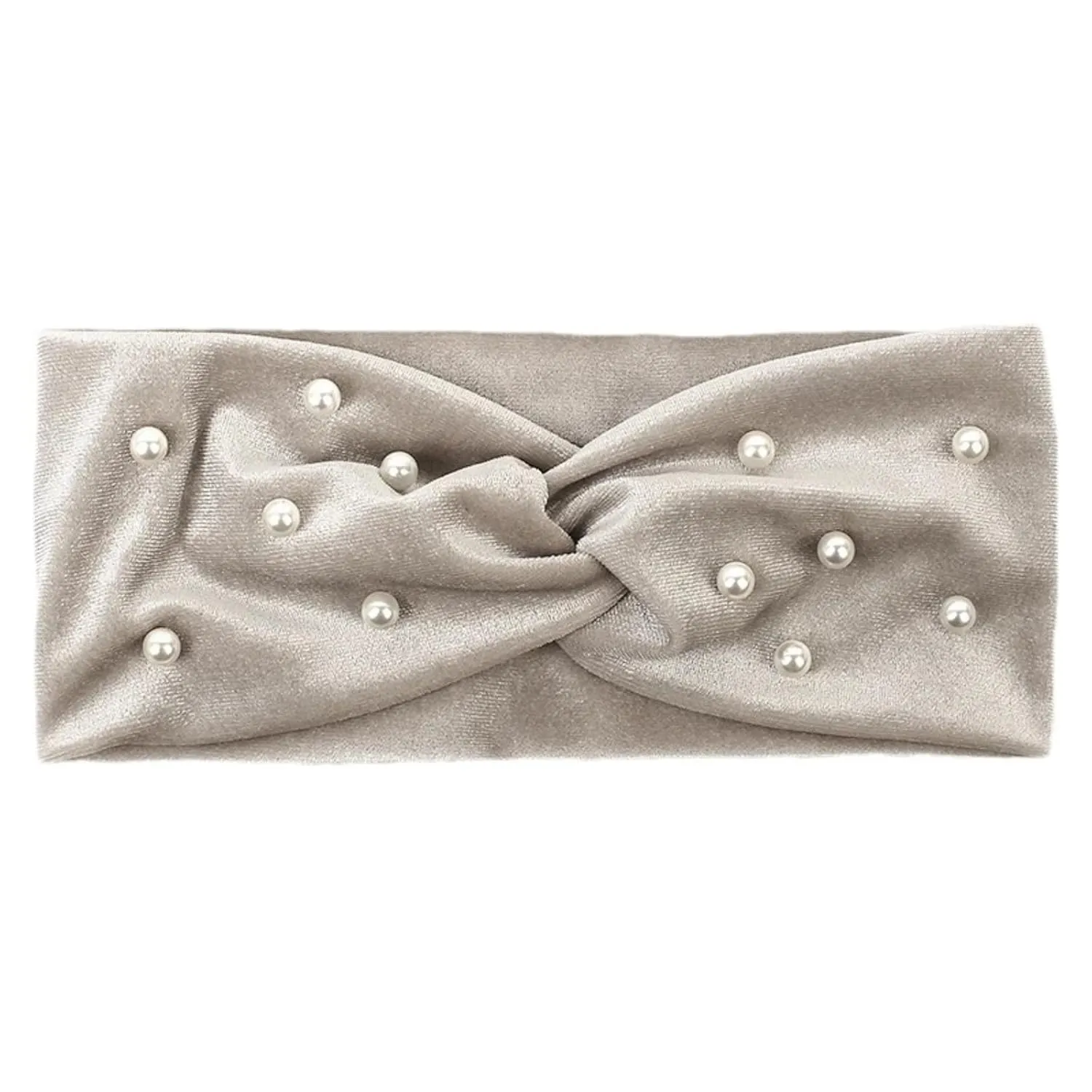Women's Pearls Knotted Headbands - Female Soft Elastic Headwear Scrunchies Hair Accessories