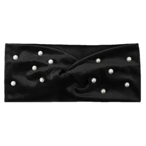 Women's Pearls Knotted Headbands - Female Soft Elastic Headwear Scrunchies Hair Accessories