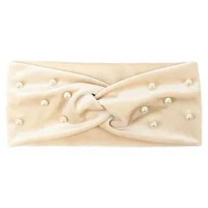 Women's Pearls Knotted Headbands - Female Soft Elastic Headwear Scrunchies Hair Accessories