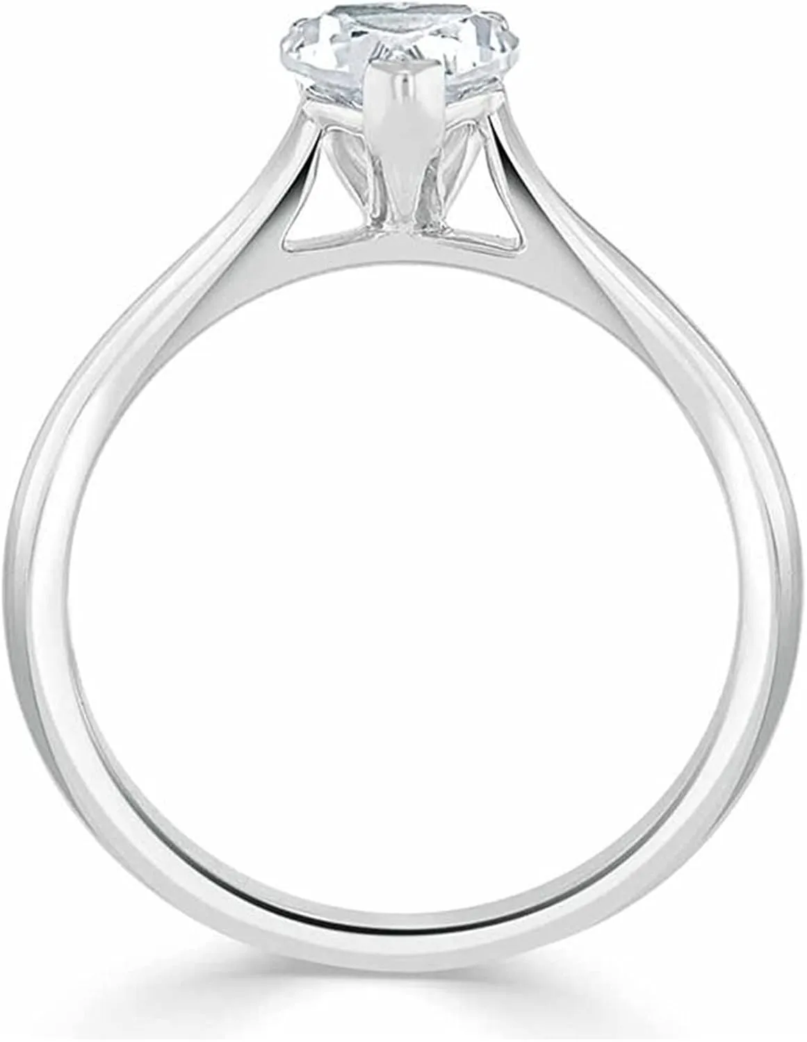 WSX Real Gold Lab Created Diamond Heart Engagement Rings Solitaire Rings Wedding Promise Rings for Women, 4 Prong, DEF