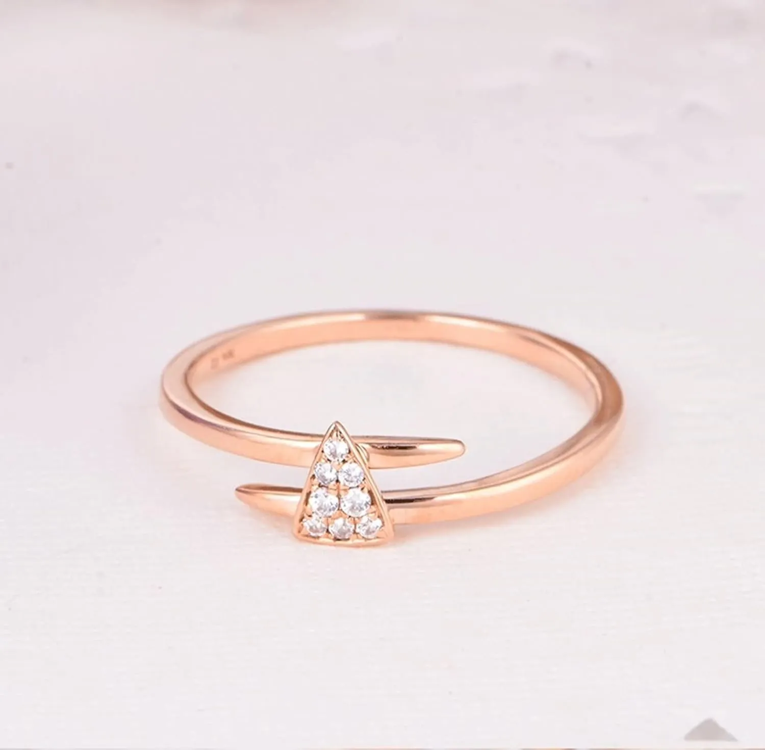Wycian Engagement Ring Insert, Natural Diamond Anniversary Ring 18K Rose Gold White Round Diamond Stackable for Women Engagement Men Ring