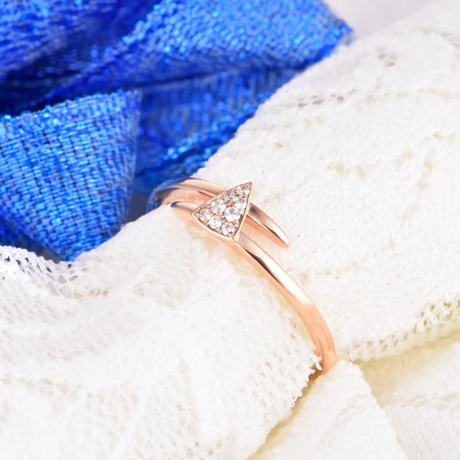 Wycian Engagement Ring Insert, Natural Diamond Anniversary Ring 18K Rose Gold White Round Diamond Stackable for Women Engagement Men Ring