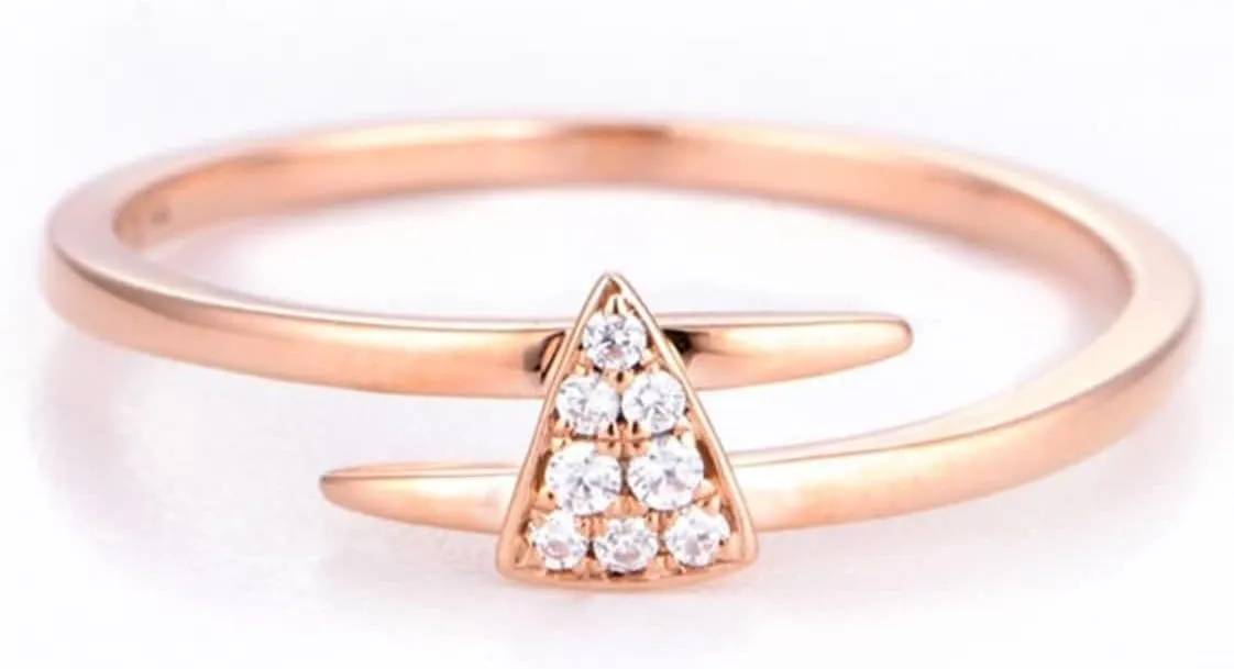 Wycian Engagement Ring Insert, Natural Diamond Anniversary Ring 18K Rose Gold White Round Diamond Stackable for Women Engagement Men Ring