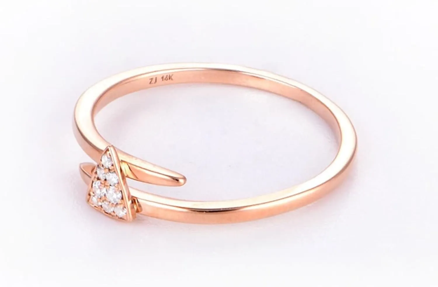 Wycian Engagement Ring Insert, Natural Diamond Anniversary Ring 18K Rose Gold White Round Diamond Stackable for Women Engagement Men Ring