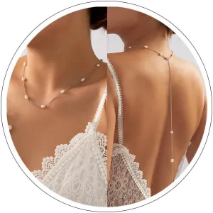 Y 14K Gold Plated Pearl Necklace - Dainty Gold Beaded Pearl Choker Chain Necklace for Women - Prom, Wedding, Bridal, Bridesmaid Jewelry