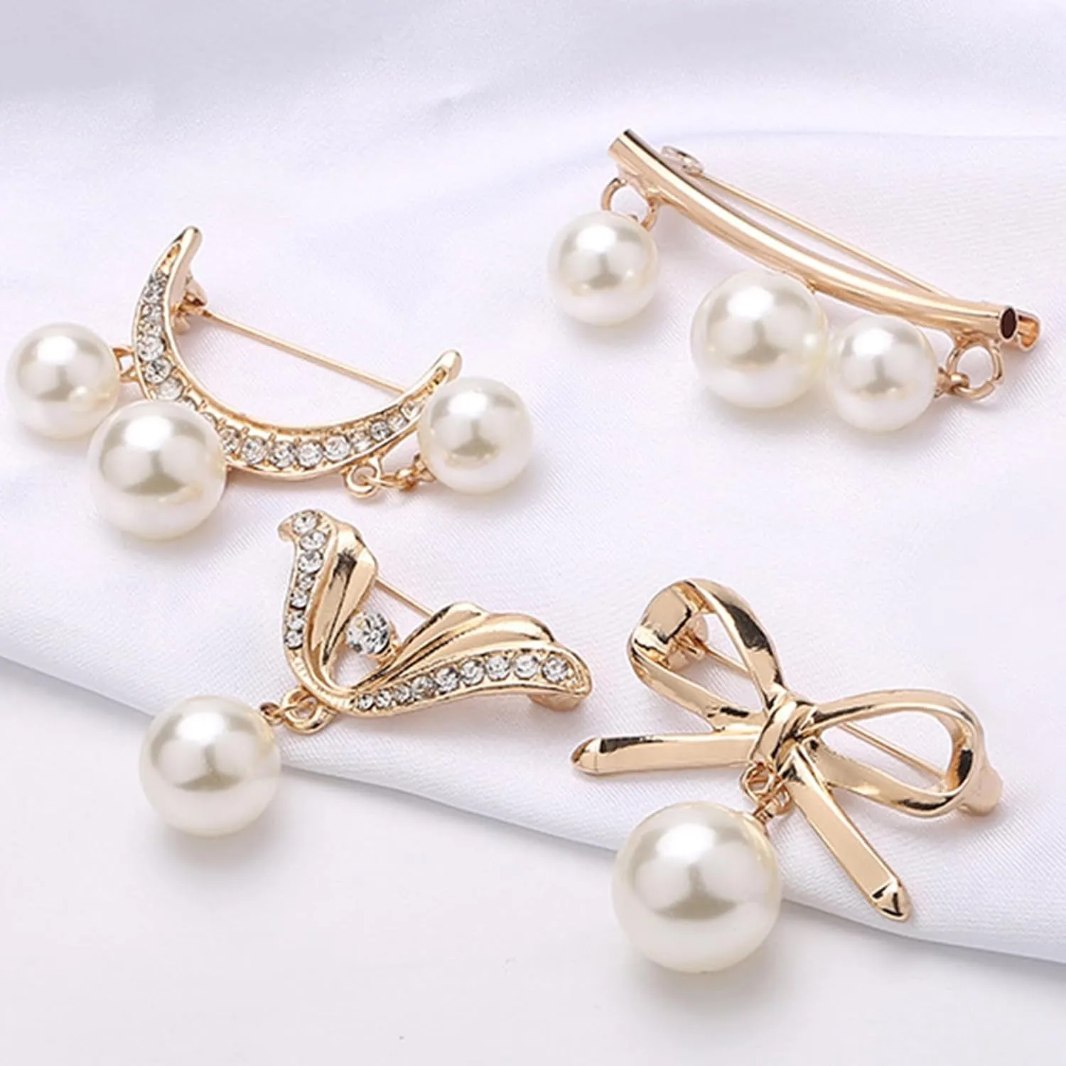 YANCHUN Scarf Ring Shirt Ties Clips for Women Clothing Metal Pearl Flower Round Circle Scarf Rings and Slides for Scarves Buckle for Women Trendy 2025