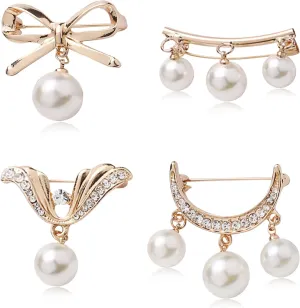 YANCHUN Scarf Ring Shirt Ties Clips for Women Clothing Metal Pearl Flower Round Circle Scarf Rings and Slides for Scarves Buckle for Women Trendy 2025