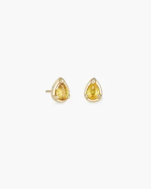 Yellow Sapphire Teardrop Studs
